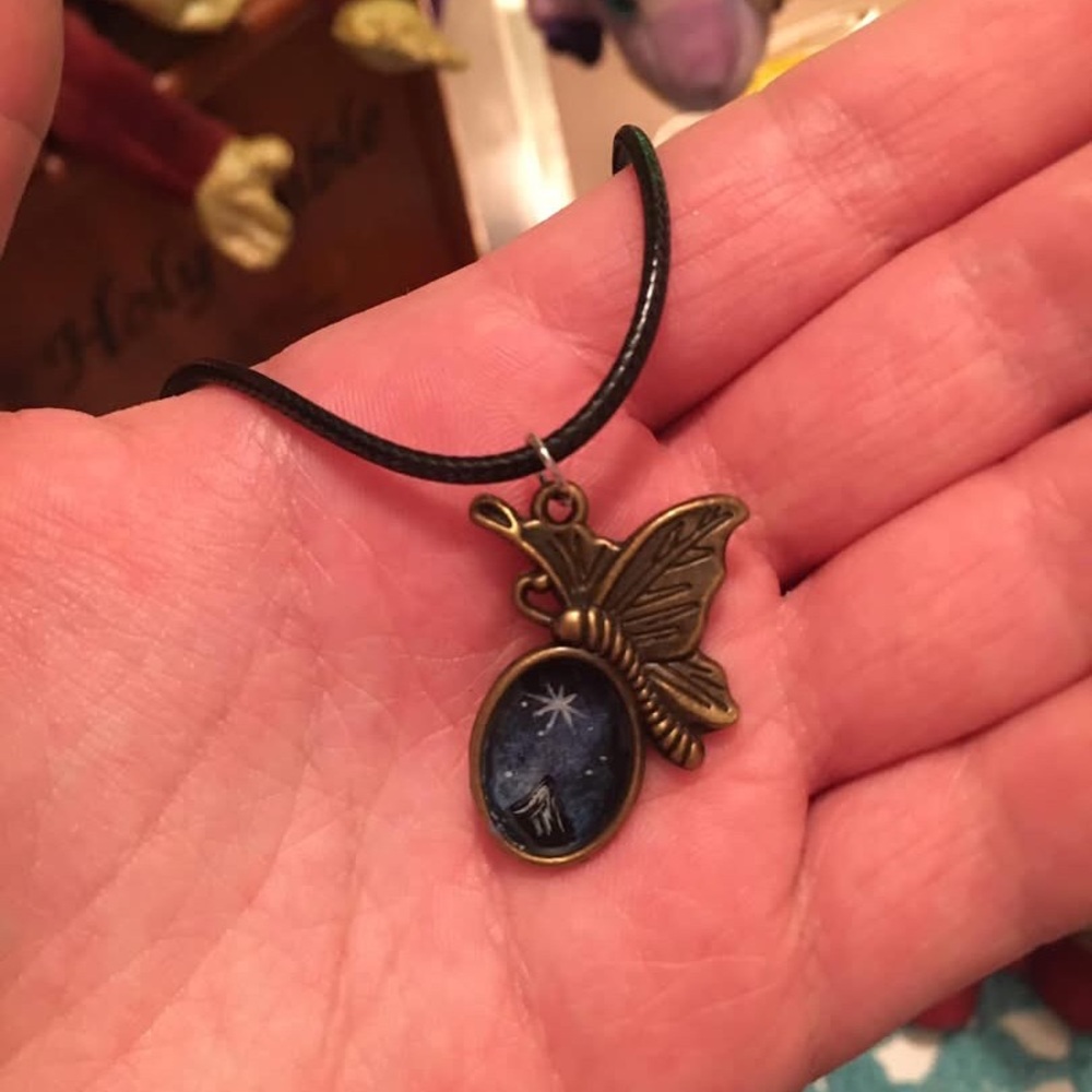 Purple mountain handmade necklace